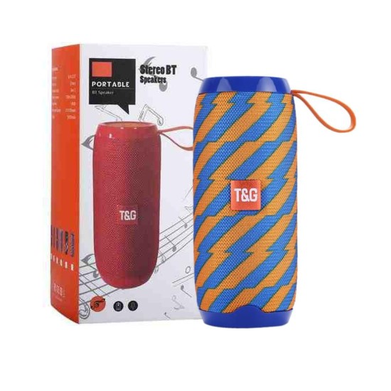 T&G Portable Bluetooth Speaker TG-106 Hands-Free Calls/TF/AUX/FM Orange Blue